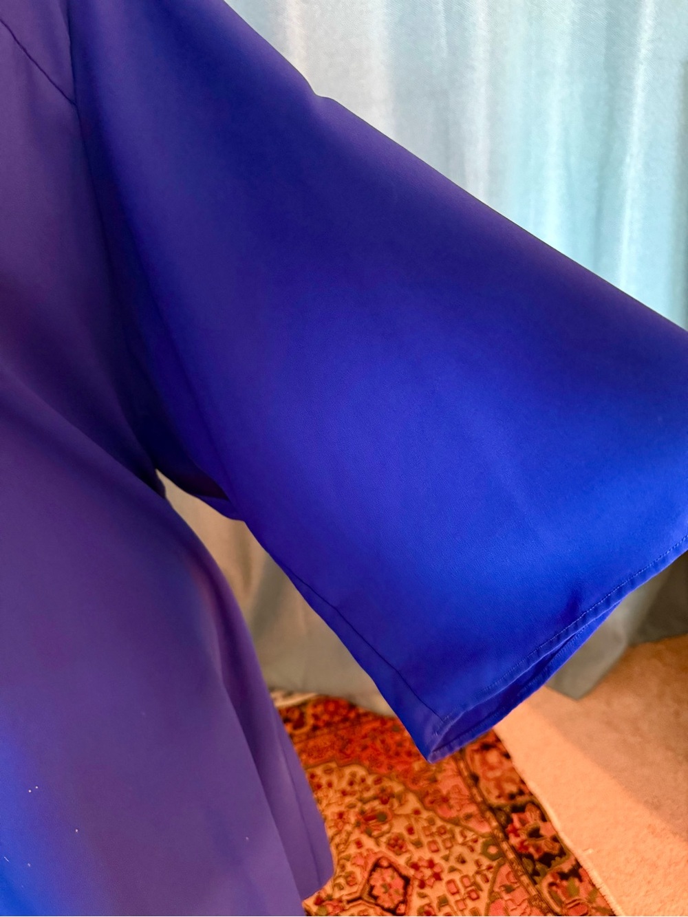 Tome NYC Women’s V-Neck Midi Kimono Dress in Royal Blue - Picture 3 of 6